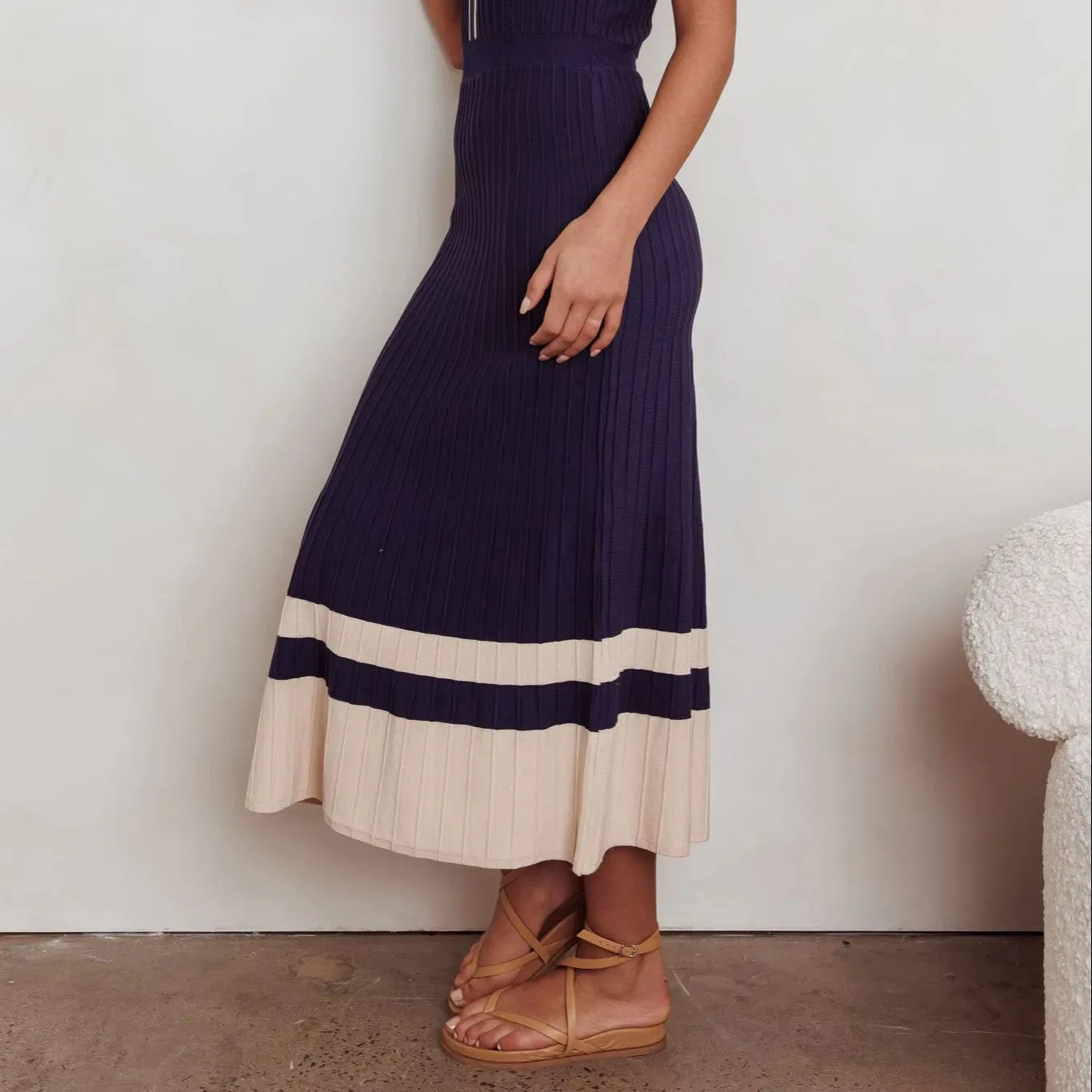 Custom Knit Navy Women's Long Casual Party - view 3