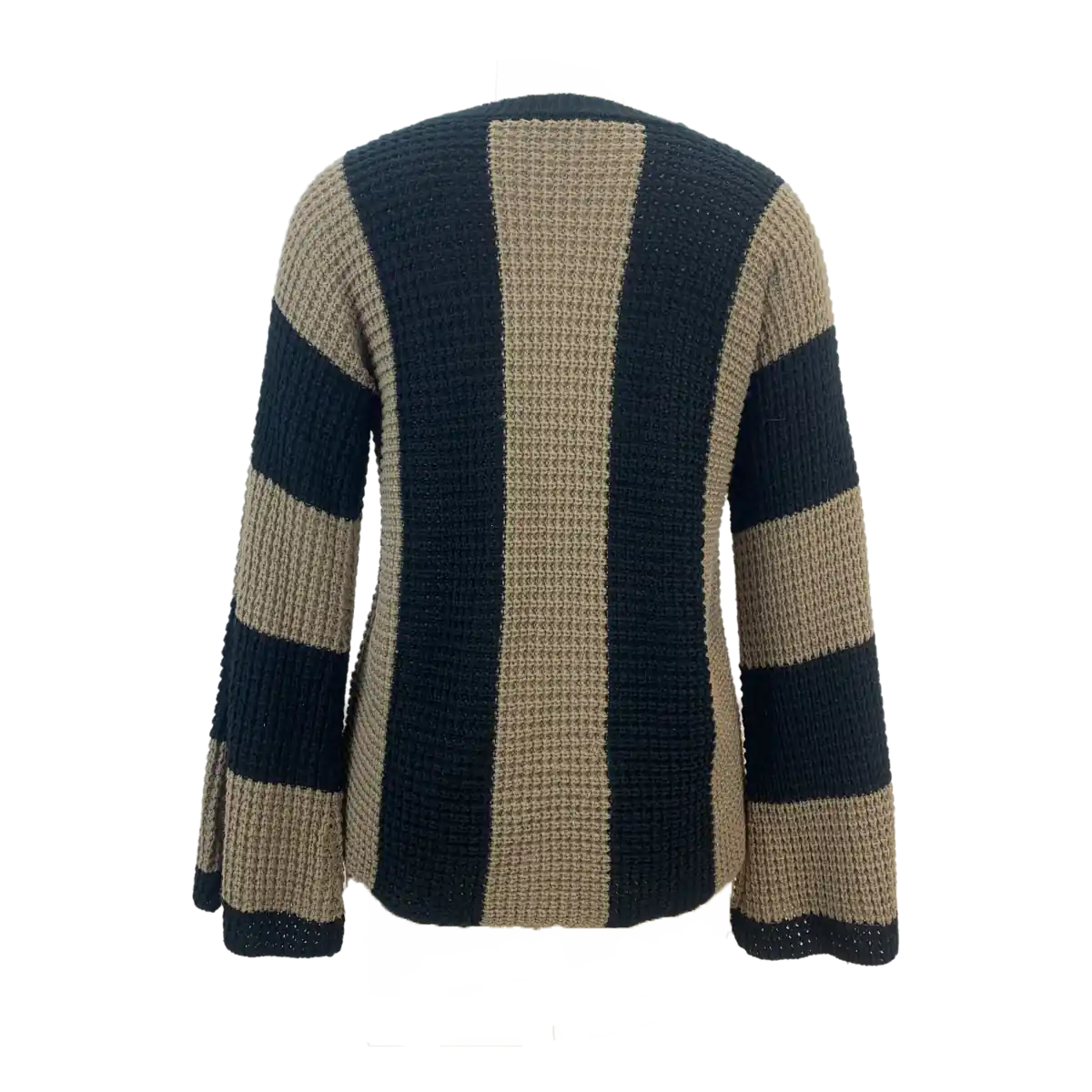 Custom Striped Niche Knitted Women's Sweater Top - view 2