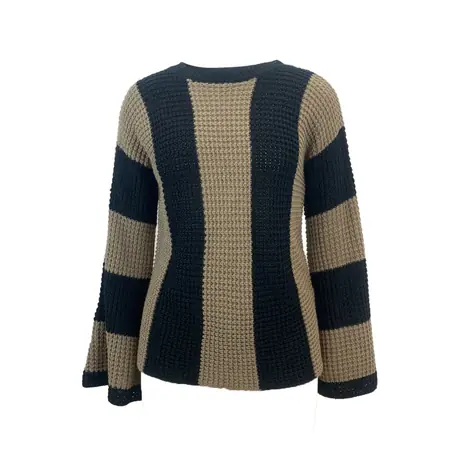 Custom Striped Niche Knitted Women's Sweater Top