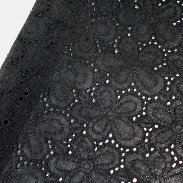 Embroidered Eyelet Lace 100% Cotton Quilting Fabric - view 5