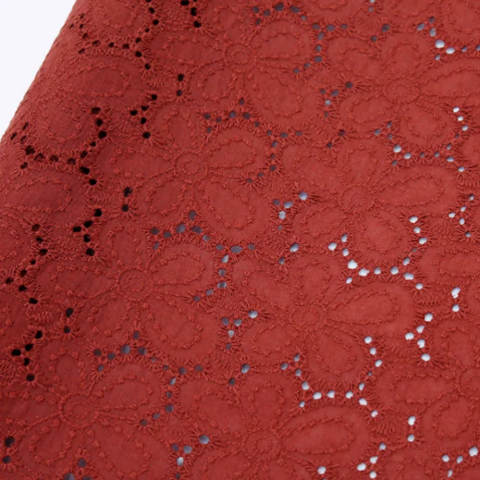 Embroidered Eyelet Lace 100% Cotton Quilting Fabric