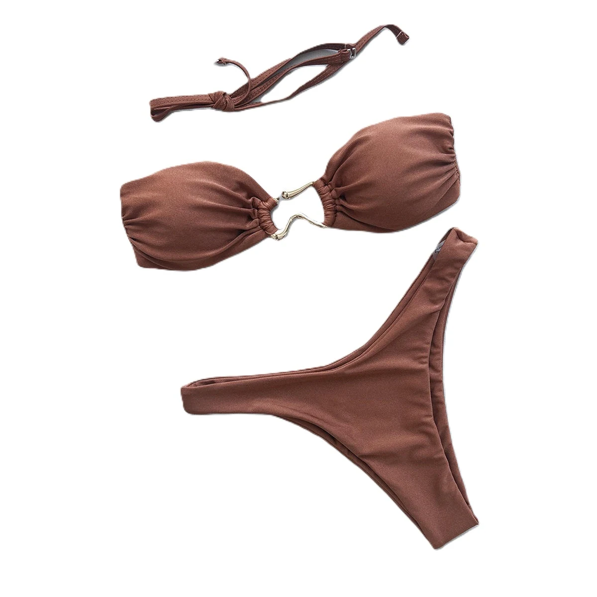 Factory's New Elegant High Cut Bikini Tube Top Swimsuit - view 4