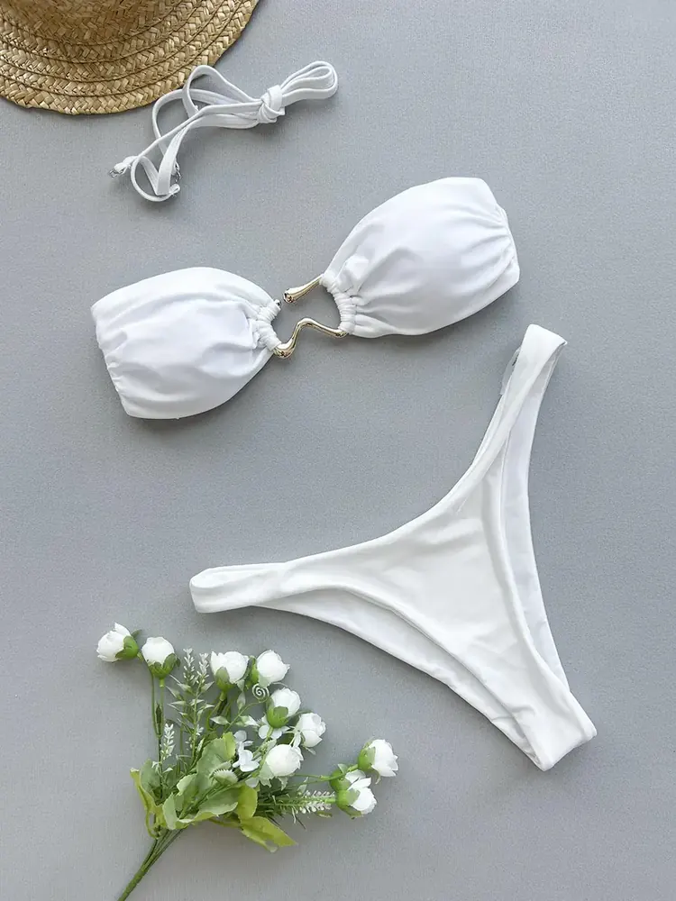 Factory's New Elegant High Cut Bikini Tube Top Swimsuit - view 2