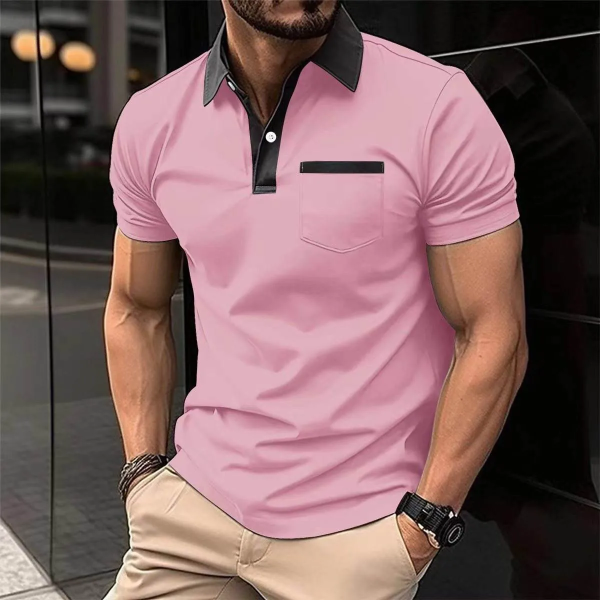 High Quality Men's Clothes Lapel Fashion Slim Fit - view 2