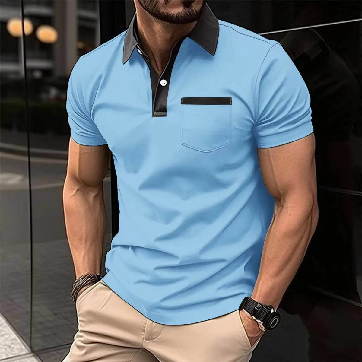 High Quality Men's Clothes Lapel Fashion Slim Fit - view 5