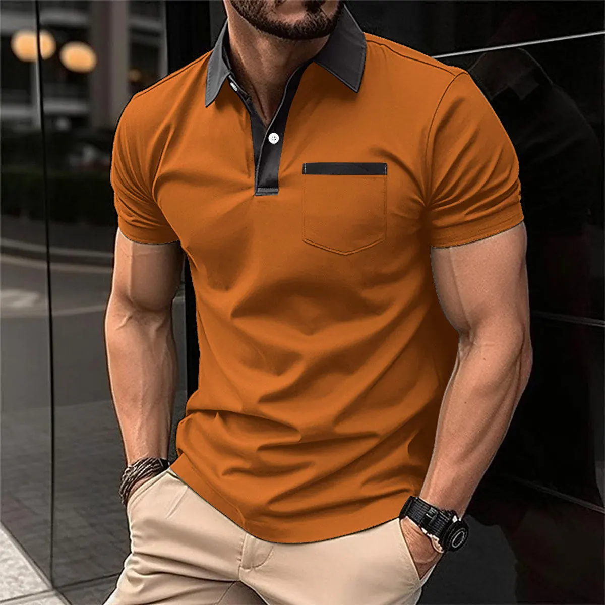 High Quality Men's Clothes Lapel Fashion Slim Fit
