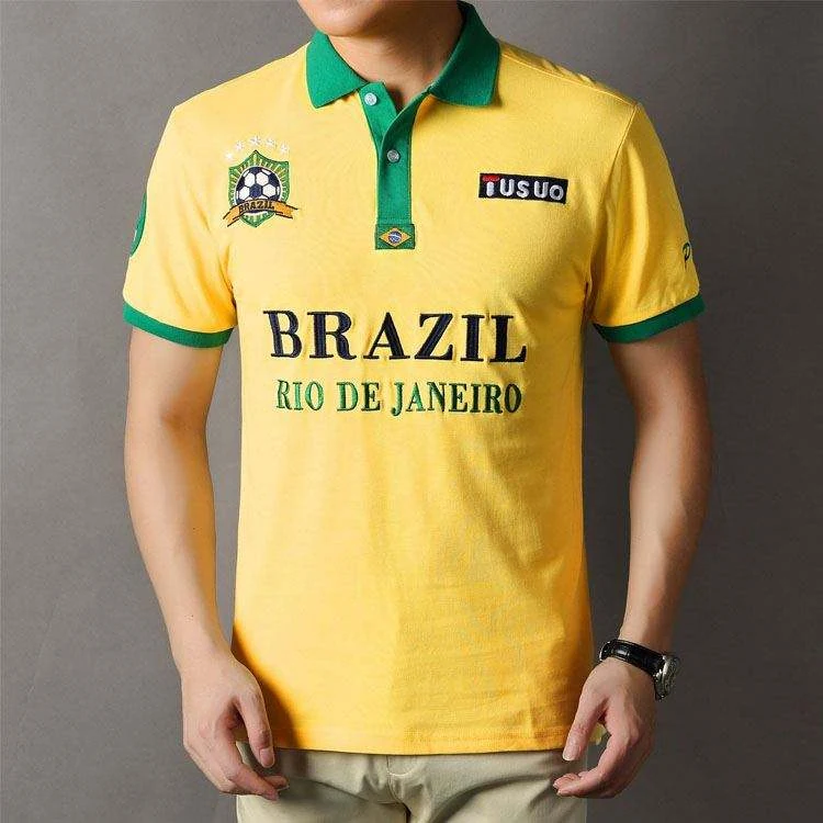 In Stock European Code Loose Sports Short-sleeved Polo Shirt