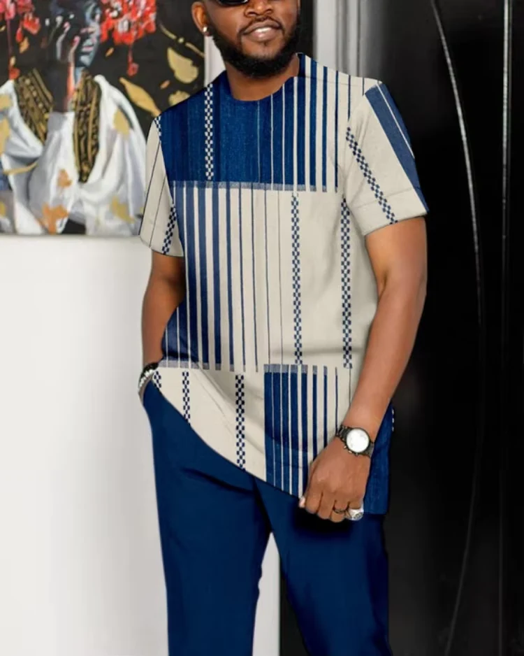 ODM OEM Men's Classic Design African Art Print Short Sleeve - view 5
