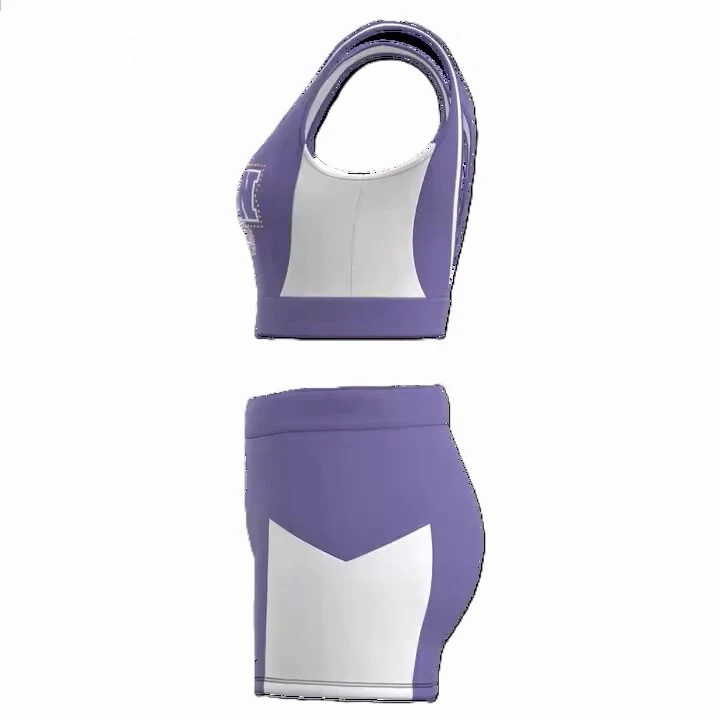 Wholesale Cheer Practice Bra Purple Cheerleading Uniforms - view 4