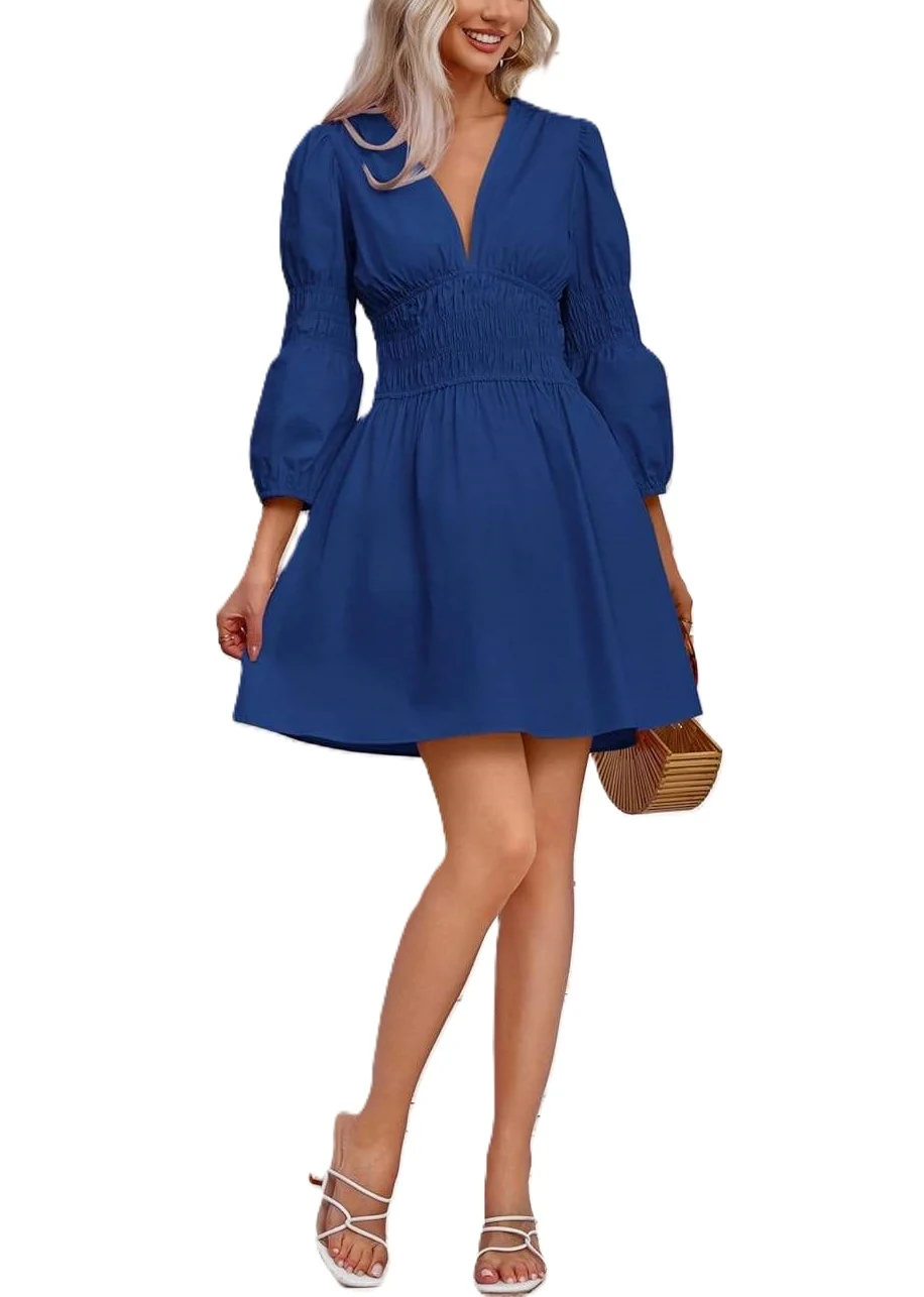 Women's Deep V Neck Mini Dress - view 3