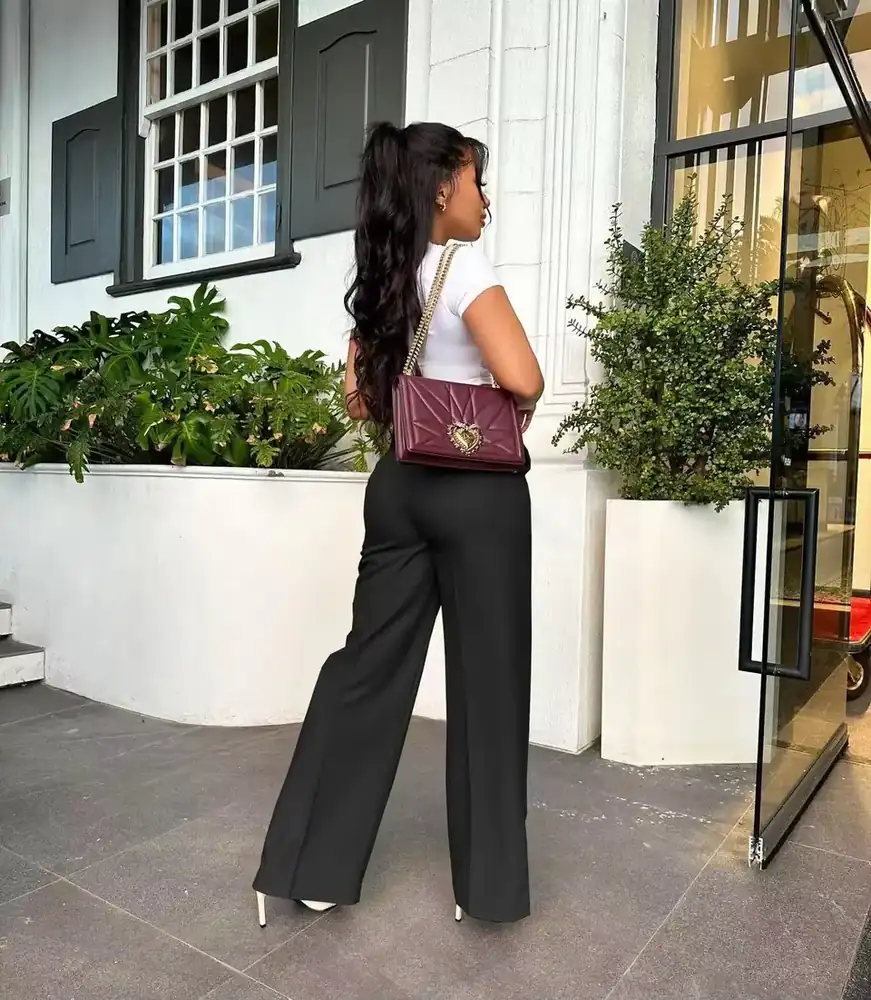 Women's High Waisted Straight Leg Wide Leg Casual Pants - view 7