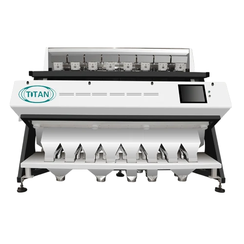 Chute type optical sorter with control screen and multiple ejector channels