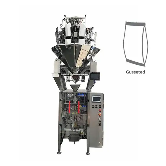 Multihead weigher and vertical form fill seal granule packing machine with formed bag