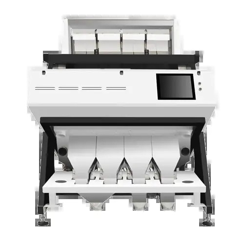 Optical sorter cabinet with camera housings and lighting