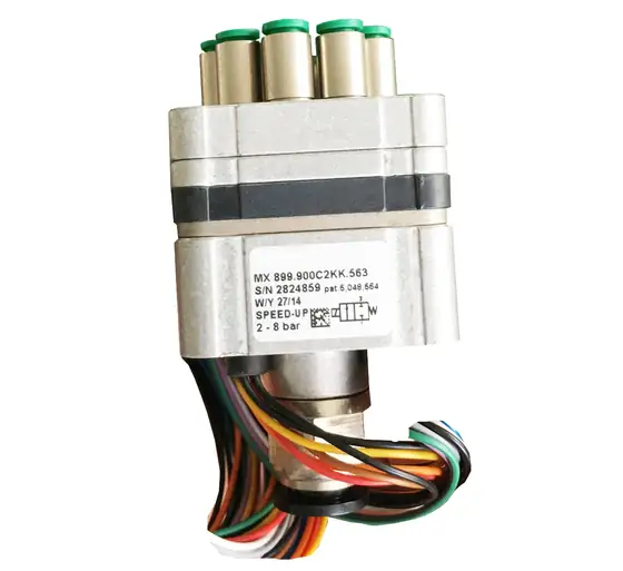 Nine hole colour sorter ejector with nozzle plate