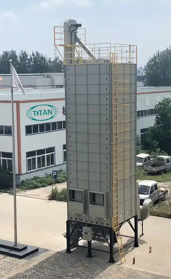 TITAN grain dryer unit with husk furnace and ducting