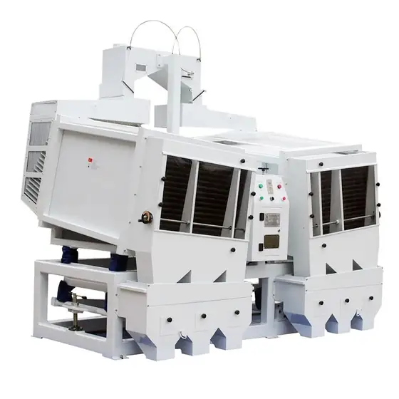 Gravity separator installed in a rice milling line