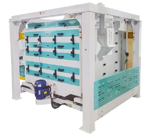 Grader sieve frames removed for cleaning and inspection