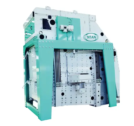 TTAS multi deck cleaning sieve with inlet aspiration and access flaps