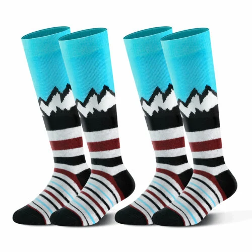 Kid Ski Socks - Over-the-calf kids ski socks in 35% merino wool with full te