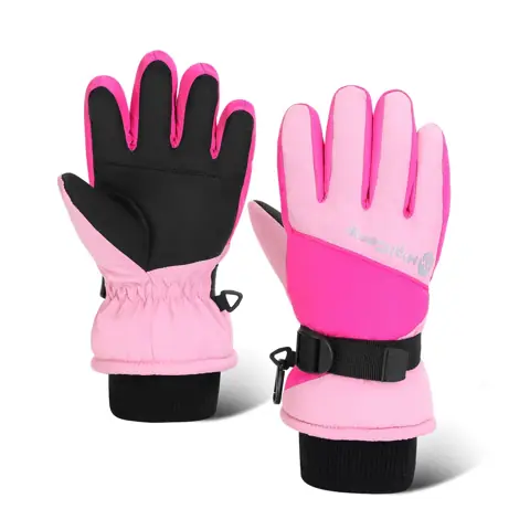 Kids Snow Gloves - Fully waterproof five-finger kids snow gloves with thermal i