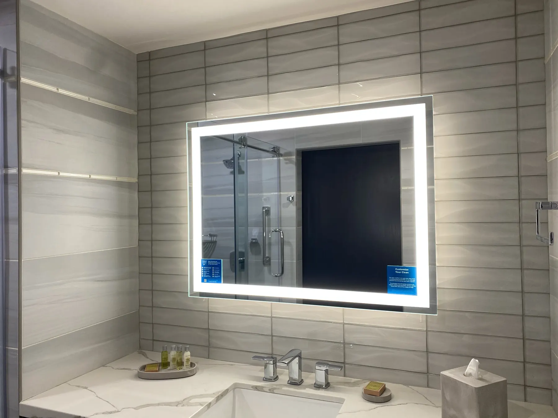 Lighted mirrors installed at the DoubleTree by Hilton in Tucson Arizona