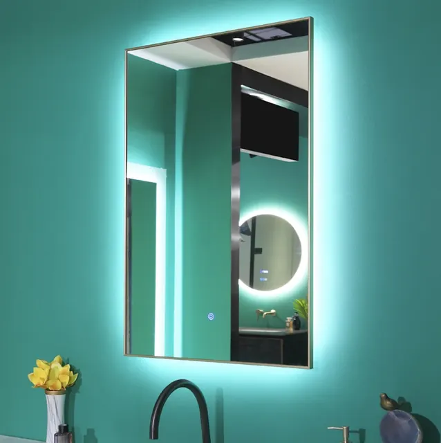 Lighted mirror with an aluminium frame