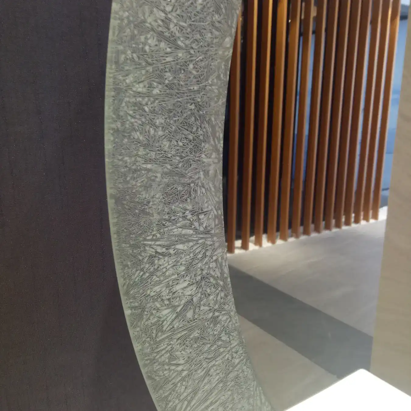 Frosted glass finish options for lighted mirrors