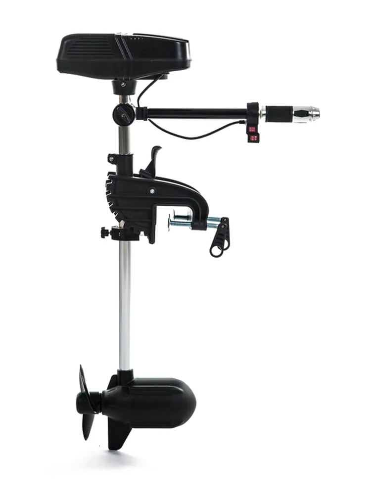 S Series electric trolling motor with telescopic tiller and weedless propeller