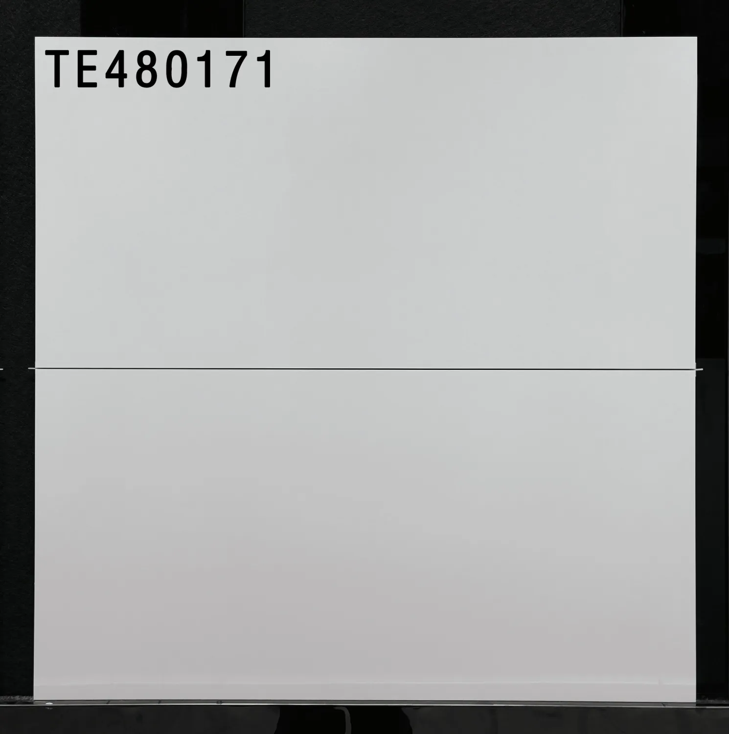 A close-up product shot of a light grey rectangular building panel with a horizontal seam and code TE480171.
