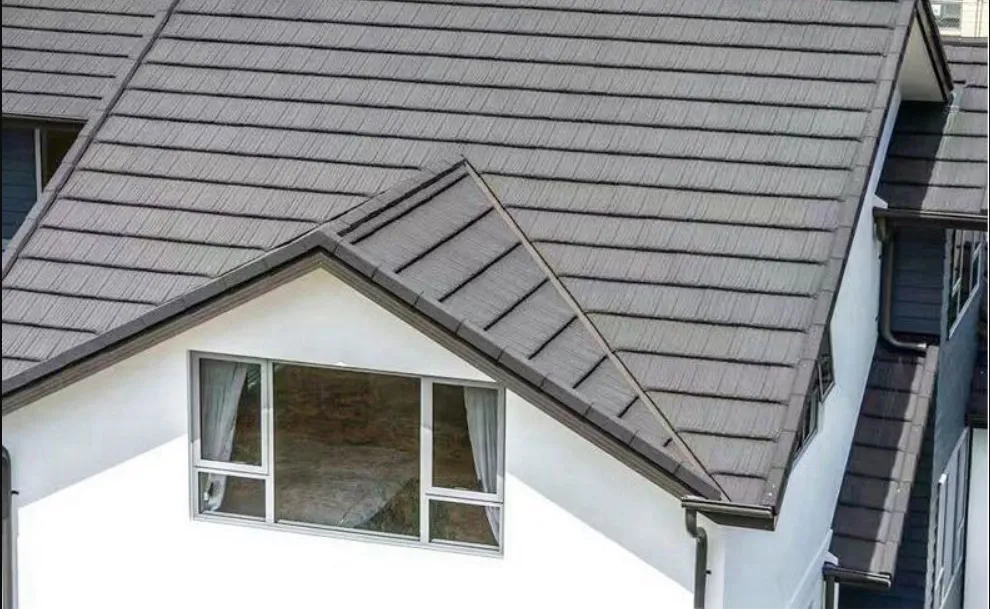 Wood Grain Roof Tiles Design 02 stone metal roof tile