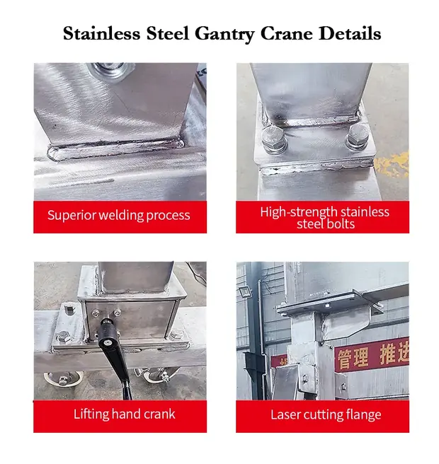 Stainless-steel-portable-gantry-crane detail 3 from Sinomac Industrial