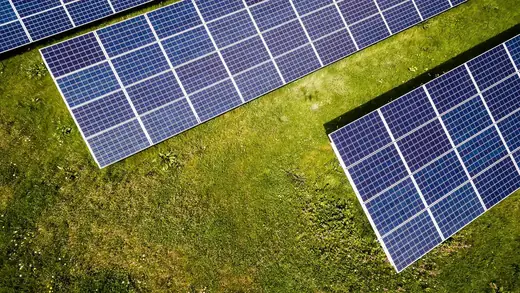Large-scale solar plant seen from the air
