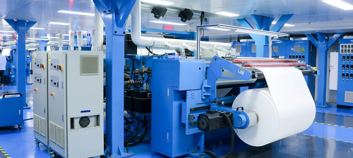 Backsheet coating line running a wide film web inside the Suzhou workshop