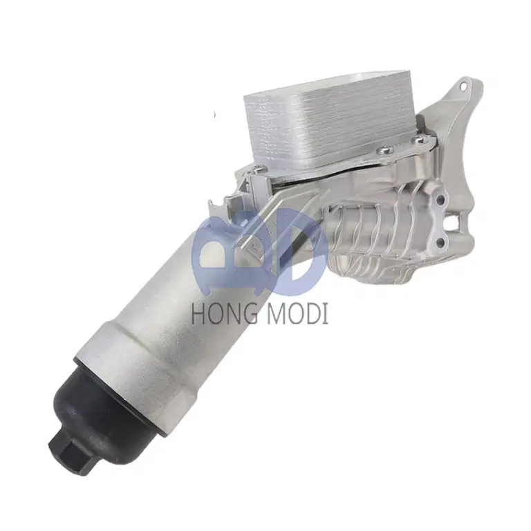 Engine oil filter housing, 11428651710 & 11428580414, all-aluminum construction, with gasket kit and oil cooler sensor, suita