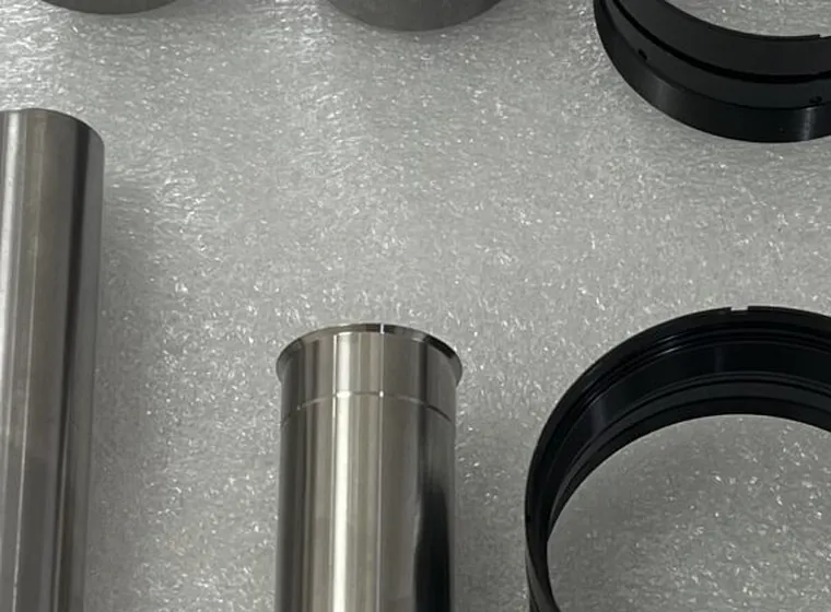 Turned stainless steel bushings and rings with a bright machined finish