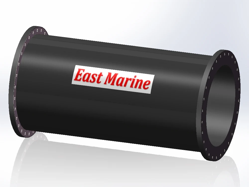 Armored discharge rubber hose fitted with heavy-duty sandwich flanges