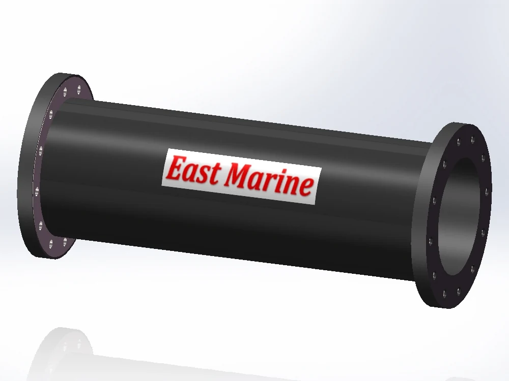 Discharge rubber hose fitted with sandwich flanges at both ends