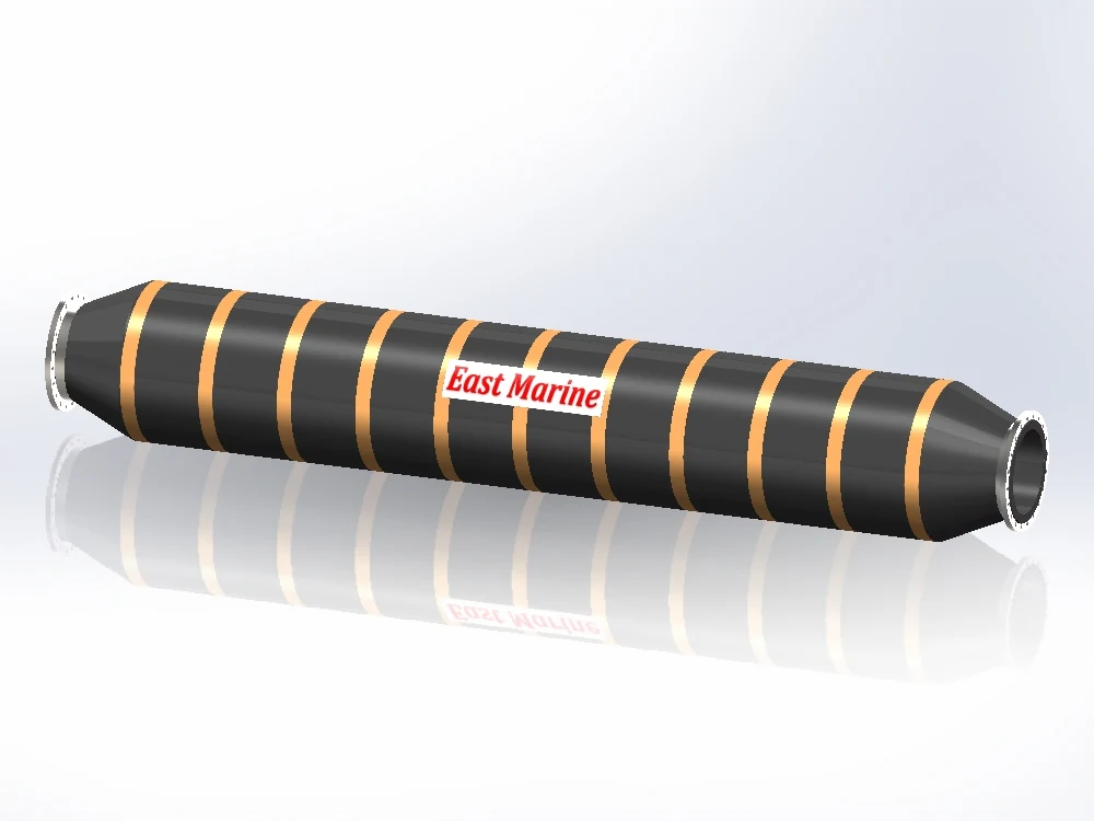 Floating rubber hose section with buoyant interlayer and carbon steel flanges