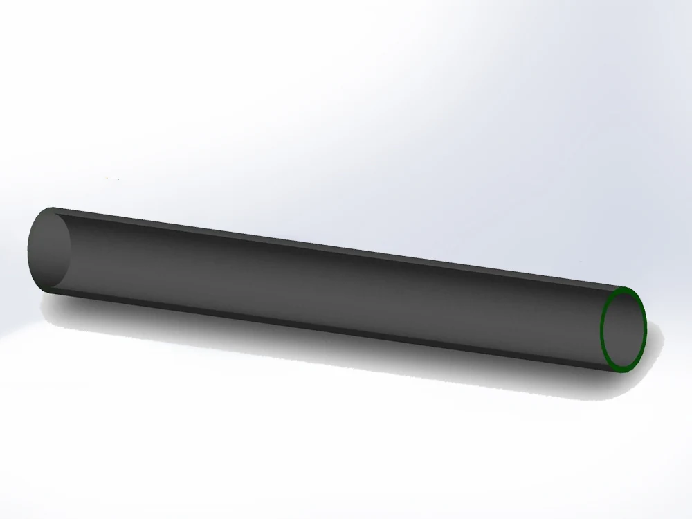 Plain-ended HDPE dredging pipe section without flange fittings