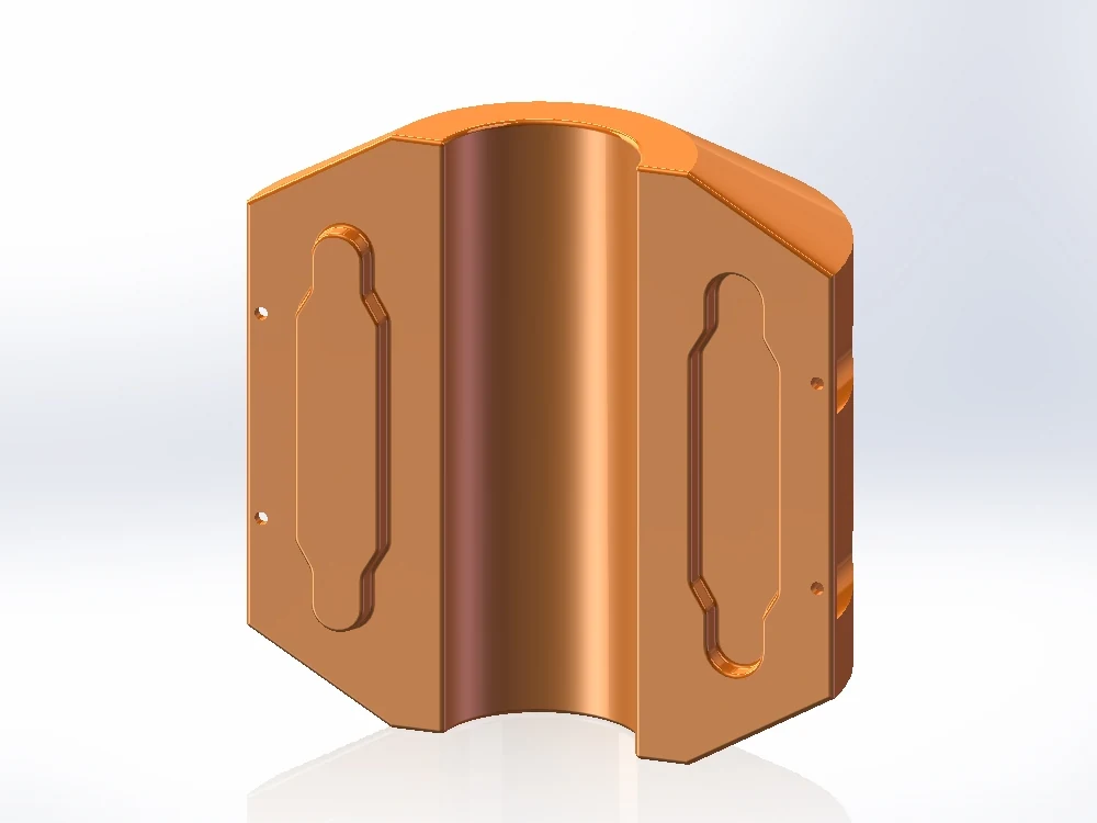 Orange PE float with internal location slot for gripping a dredging pipeline