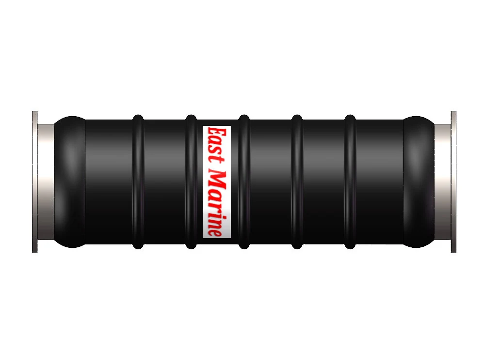 Suction hose section with branded outer cover and bolted steel flange