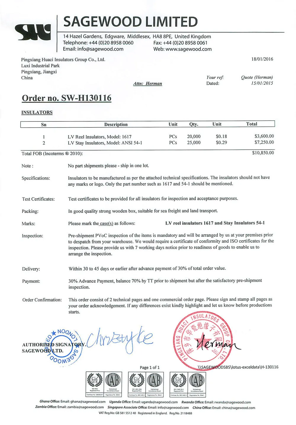 United Kingdom - Sagewood Limited contract