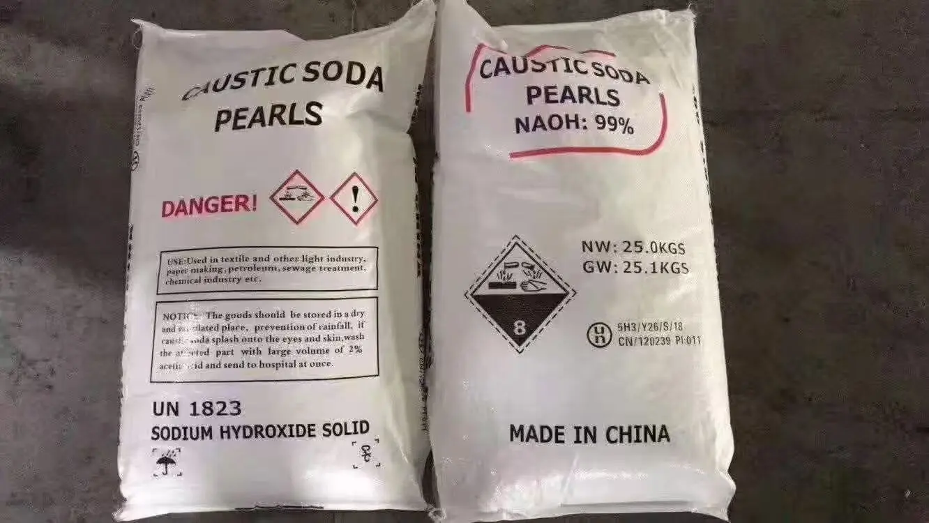 Caustic soda sodium hydroxide white flakes and pearls