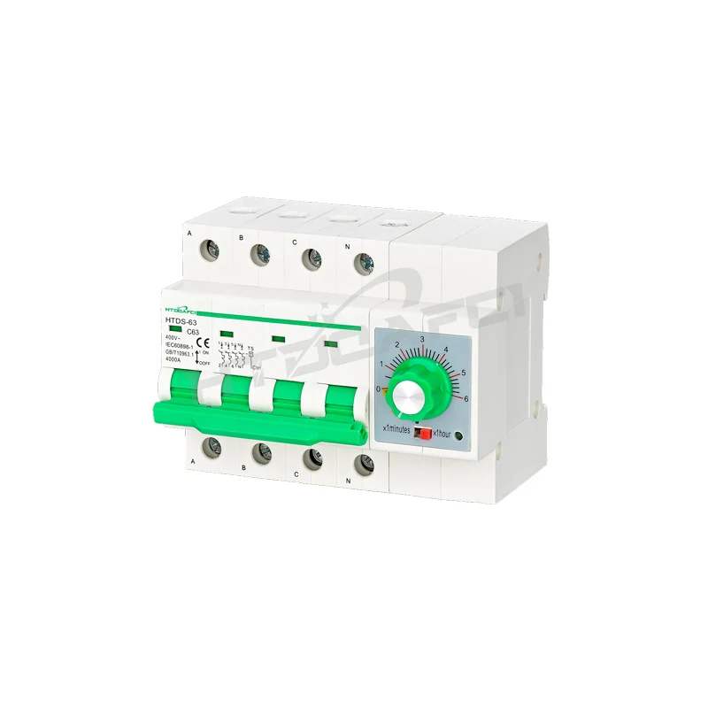 4P version with rotary knob, showing four poles and terminals