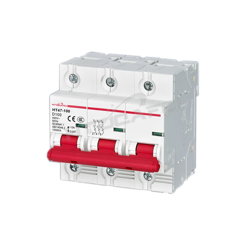 HT47-100 NC MCB 3P model with pin-type terminals