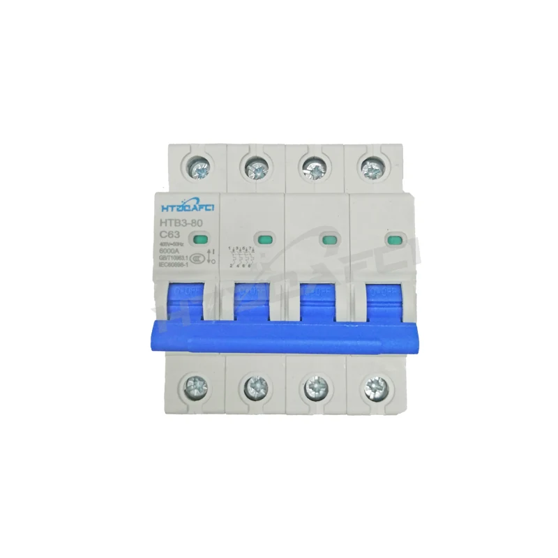 HTB3-80 MCB 4P installed in a distribution board