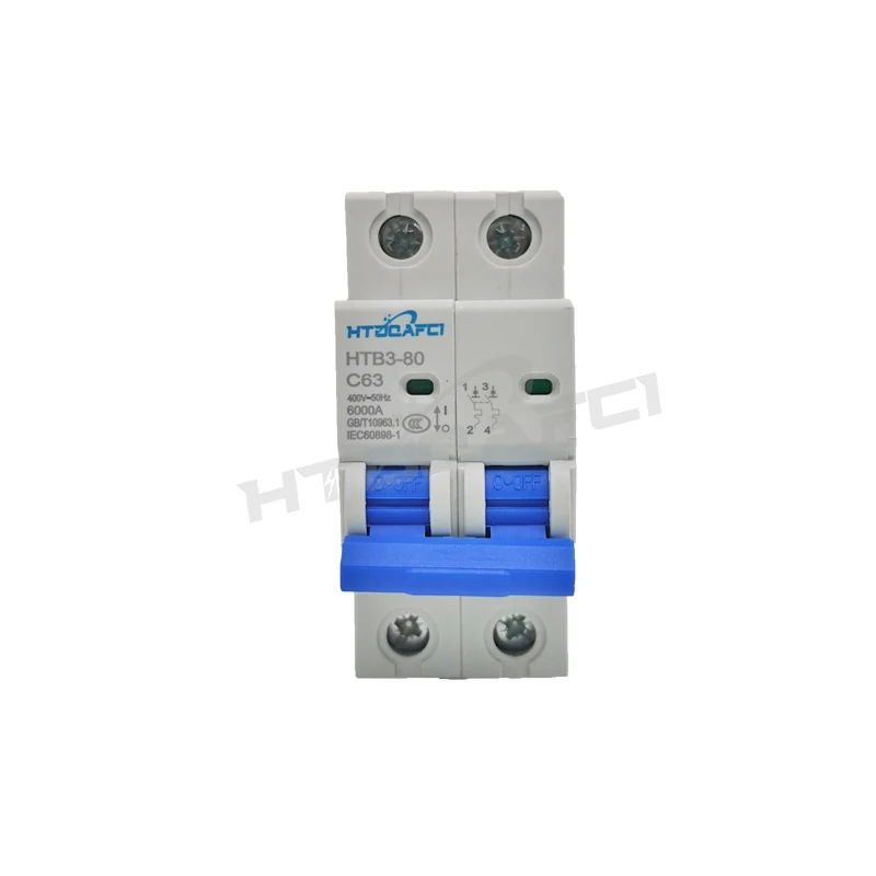 HTB3-80 MCB 2P showing toggle handles and terminals