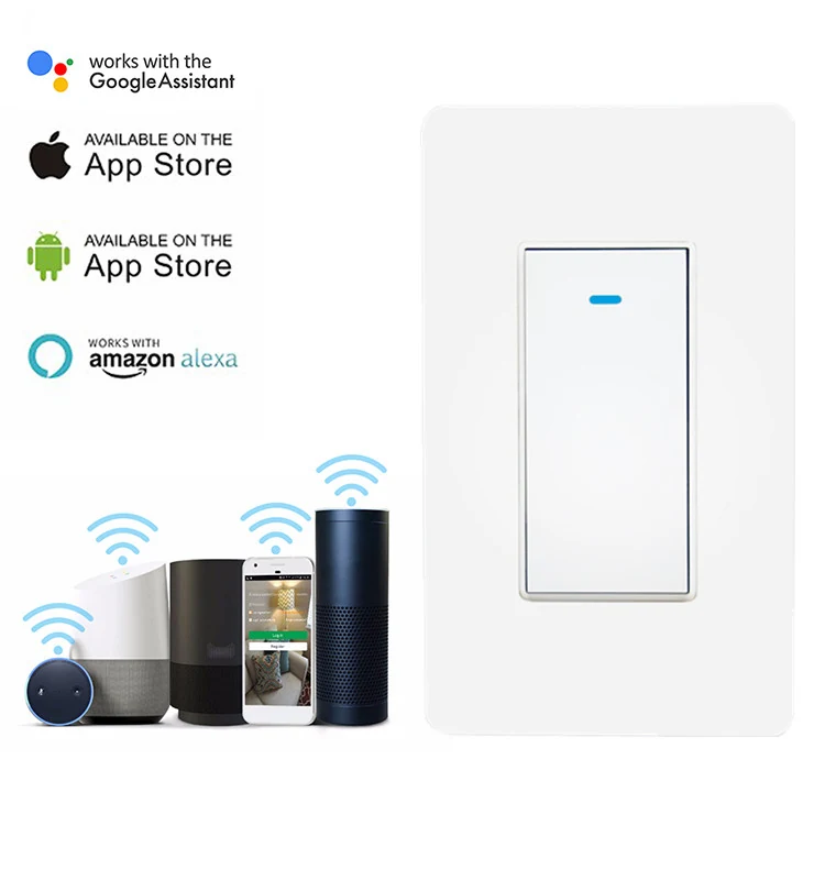 Smart wall switch with manual toggle in the off position