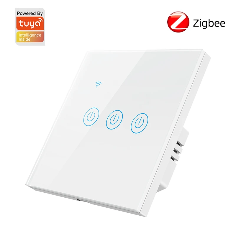 Zigbee EU UK standard 1 gang smart light switch front view